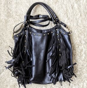 RAJ • Leather Fringe Hobo Bag